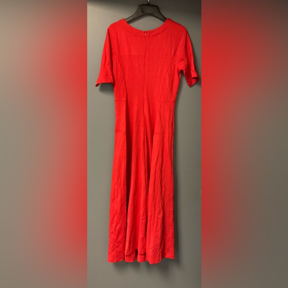 Soft Surroundings vibrant red, v-neck maxi dress. - Picture 2 of 4